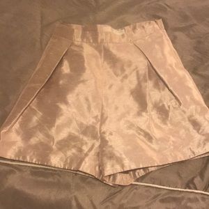 LC Lauren Conrad high-w metallic rose gold shorts